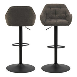 Wyld Haus Buttonfern Set Of 2 Taupe Bouclé Diamond Tufted Swivel Adjustable Bar Stools - thumbnail 4