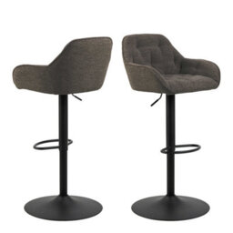 Wyld Haus Buttonfern Set Of 2 Taupe Bouclé Diamond Tufted Swivel Adjustable Bar Stools - thumbnail 3