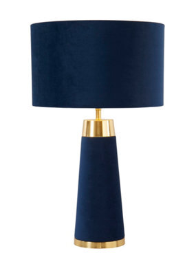 Lighting Collection Stockholm Blue Velvet Table Lamp - image 1