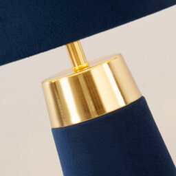 Lighting Collection Stockholm Blue Velvet Table Lamp - thumbnail 3