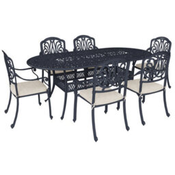 Charles Bentley Premium Furniture Cast Aluminium 7 Piece Outdoor Dining Set - thumbnail 3