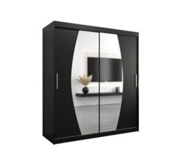 Arte Elypse Contemporary 2 Mirrored Sliding Door Wardrobe 9 Shelves 2 Rails Black (H)2000mm (W)1800mm (D)620mm - thumbnail 1