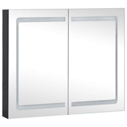 Berkfield Stylish Led Bathroom Mirror Cabinet 80X12.2X68 Cm - thumbnail 3