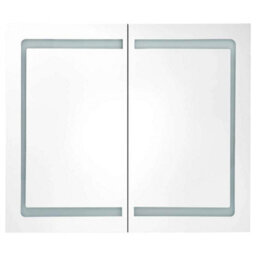 Berkfield Stylish Led Bathroom Mirror Cabinet 80X12.2X68 Cm - thumbnail 4