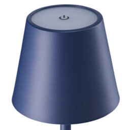 Happy Homewares Tall Navy Blue Rechargeable Touch Dimmable Table Lamp With Metal Shade - thumbnail 3