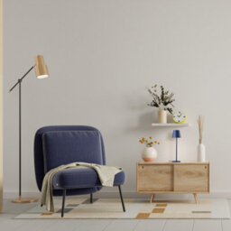 Happy Homewares Tall Navy Blue Rechargeable Touch Dimmable Table Lamp With Metal Shade - thumbnail 6