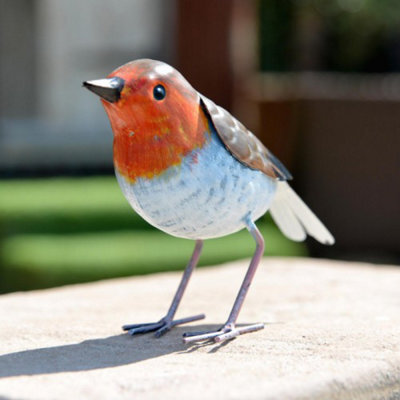 Betley Butterfly Robin Christmas Garden Ornament Large Hand Painted Metal Redbreast Bird Xmas Tree Gift - 13Cm X 6Cm X 16Cm - image 1