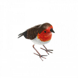 Betley Butterfly Robin Christmas Garden Ornament Large Hand Painted Metal Redbreast Bird Xmas Tree Gift - 13Cm X 6Cm X 16Cm - thumbnail 2