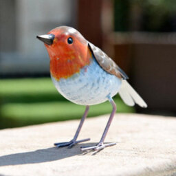 Betley Butterfly Robin Christmas Garden Ornament Large Hand Painted Metal Redbreast Bird Xmas Tree Gift - 13Cm X 6Cm X 16Cm - thumbnail 3