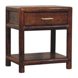 Artisan Furniture Solid Wood Regency Chestnut Nightstand, 1-Drawer, 1 Open Slot, Dark Brown - thumbnail 3