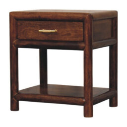Artisan Furniture Solid Wood Regency Chestnut Nightstand, 1-Drawer, 1 Open Slot, Dark Brown - thumbnail 4
