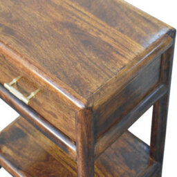 Artisan Furniture Solid Wood Regency Chestnut Nightstand, 1-Drawer, 1 Open Slot, Dark Brown - thumbnail 6