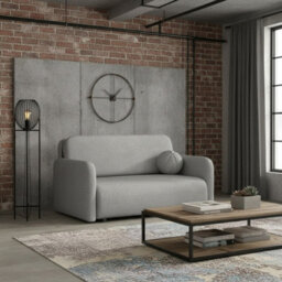 Viva Sun Iii Sofa Bed With Sleeping Function And Bedding Storage Metal Legs Chipboard Frame 150X103X85Cm Grey - thumbnail 1