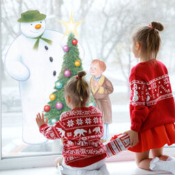 Stickerscape The Snowman & Christmas Tree Window Sticker (Large Size) Christmas Window Decoration Repositionable And Reusable Made In The Uk - thumbnail 1