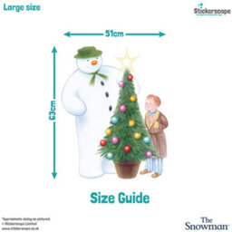 Stickerscape The Snowman & Christmas Tree Window Sticker (Large Size) Christmas Window Decoration Repositionable And Reusable Made In The Uk - thumbnail 4