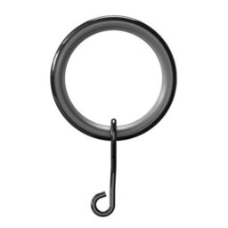 GoodHome Kimlos Nickel Effect Black Curtain Ring, Pack Of 10 Compatibility- 16/19mm Curtain Pole - thumbnail 1