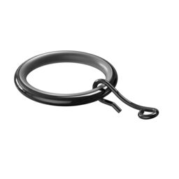 GoodHome Kimlos Nickel Effect Black Curtain Ring, Pack Of 10 Compatibility- 16/19mm Curtain Pole - thumbnail 3