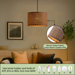 Innoteck Reflective Drum Shade -  Brown External Warm Gold Inner - thumbnail 2