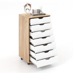 Costway 7 Drawer Chest Mobile Storage Dresser Floor Cabinet Organizer W/ Wheels - thumbnail 2