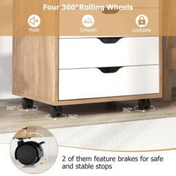 Costway 7 Drawer Chest Mobile Storage Dresser Floor Cabinet Organizer W/ Wheels - thumbnail 7