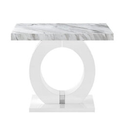 Furniture in Fashion Halo High Gloss Lamp Table In Magnesia Marble Effect - thumbnail 5