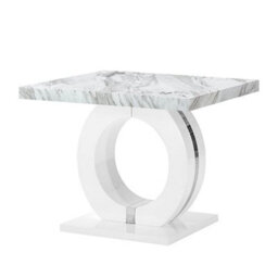 Furniture in Fashion Halo High Gloss Lamp Table In Magnesia Marble Effect - thumbnail 4