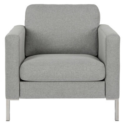 Dorel Fabry Armchair In Fabric Grey With Steel Legs - image 1