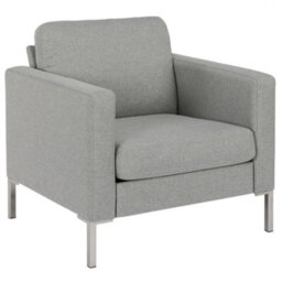 Dorel Fabry Armchair In Fabric Grey With Steel Legs - thumbnail 3