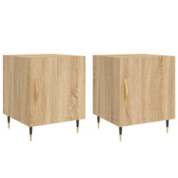 Berkfield Bedside Cabinets 2 Pcs Sonoma Oak 40X40X50 Cm Engineered Wood - thumbnail 2