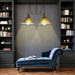 2 Head Spider Light With 2M Adjustable Cables, Vintage 22Cm Metal Green Brass Shade Pendant Lamp Fixture For  Indoor Lighting - thumbnail 6