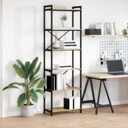 Berkfield Modern Bookcase Sonoma Oak 60 X 30 X 188 Cm Engineered Wood - thumbnail 2