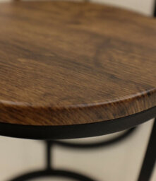 Aspect Furniture Paloma Set Of 2 Round Nesting Table, Vintage Effect Tops And Black Base - thumbnail 5