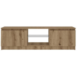 Walplus Tv Cabinet With Led Lights Artisian Oak 120X30X36 Cm Engineered Wood - thumbnail 7