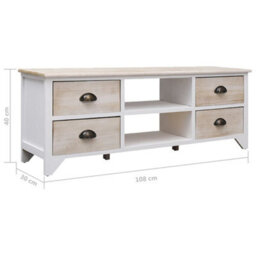 Berkfield Tv Cabinet 108X30X40 Cm Solid Paulownia Wood - thumbnail 7