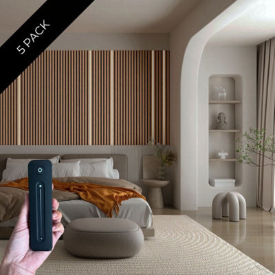 Led Strip Lights For Acoustic Slat Wall Panels - Warm Tone. 5 Pack 2.4M - image 1
