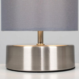 Valuelights Francis Brushed Chrome Touch Table Lamp With Grey Shade - thumbnail 4