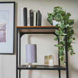Valuelights Francis Brushed Chrome Touch Table Lamp With Grey Shade - thumbnail 2