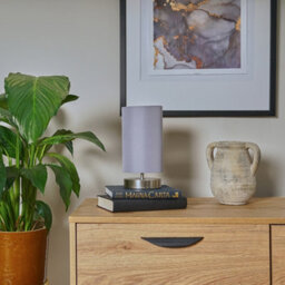 Valuelights Francis Brushed Chrome Touch Table Lamp With Grey Shade - thumbnail 6
