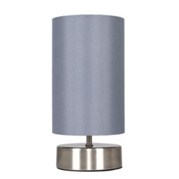 Valuelights Francis Brushed Chrome Touch Table Lamp With Grey Shade - thumbnail 7