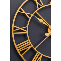 Orsina Gold Finish Wall Clock, Roman Numeral Analogue Clock With Spade Hands, Decorative Silent Clock For Display - thumbnail 3