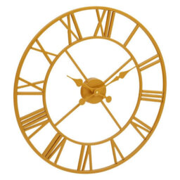 Orsina Gold Finish Wall Clock, Roman Numeral Analogue Clock With Spade Hands, Decorative Silent Clock For Display - thumbnail 5