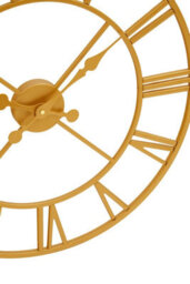 Orsina Gold Finish Wall Clock, Roman Numeral Analogue Clock With Spade Hands, Decorative Silent Clock For Display - thumbnail 7