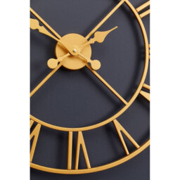 Orsina Gold Finish Wall Clock, Roman Numeral Analogue Clock With Spade Hands, Decorative Silent Clock For Display - thumbnail 4