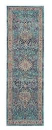Blue Rug, Stain-Resistant Persian Rug, Floral Luxurious Rug, Traditional Rug For Bedroom, & Dining Room-183Cm (Circle) - thumbnail 3