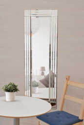 Mirroroutlet Milton All Glass Bevelled Square Corner Wall Mirror 120 X 40 Cm - thumbnail 3