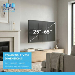 "Harbour Housewares Full Motion Tv Wall Bracket - 25-65"" - Black" - thumbnail 3