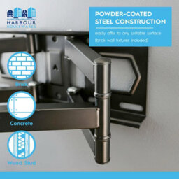 "Harbour Housewares Full Motion Tv Wall Bracket - 25-65"" - Black" - thumbnail 5