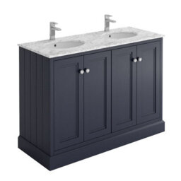 Plum&clay Fairmont Traditional Blue Grey Square Floor Standing Bathroom Vanity Unit With Ceramic Basin & Marble Top (W)1200mm - thumbnail 2