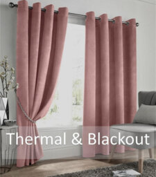 Luxury Living Velvet Thermal Blackout Eyelet Curtains Ready Made Pair Blush - thumbnail 2