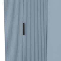 Ancona Ready Assembled Modern Matt Denim Blue 2 Drawer Tall Double Wardrobe (H)1956mm (W)766mm (D)530mm - thumbnail 8